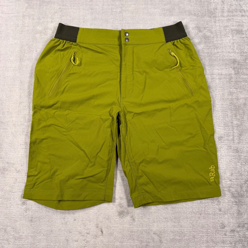 Rab Torque Shorts Men 34 Lime Green Technical Hiking Climbing Trail Stretch